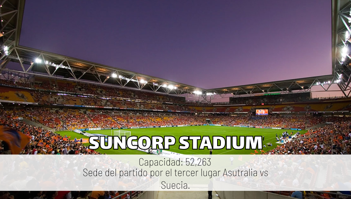 Estadio Suncorp. Estadio sede del partido por el tercer lugar.